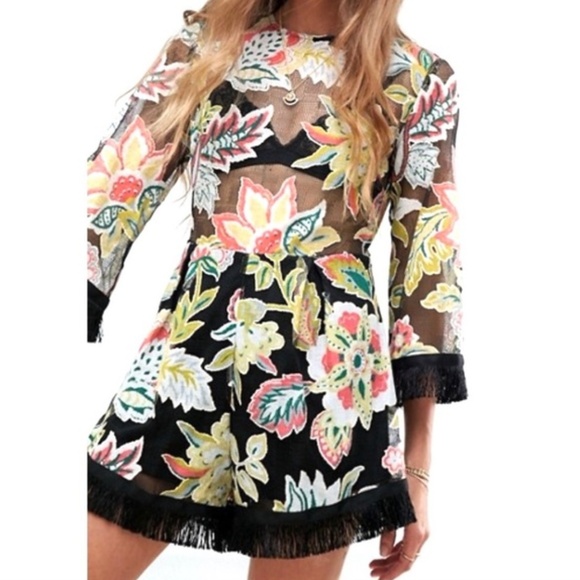 Anthropologie Pants - mesh floral romper